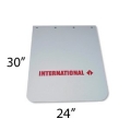 International Semi-Truck Logo 24" x  30" White Polyurethane Mud Flaps