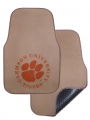Clemson Tigers 2pc Beige Universal Car Floor Mats