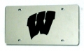 Wisconsin Badgers Silver Laser Cut License Plate