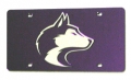 Washington Huskies Purple Laser Cut/Mirrored License Plate