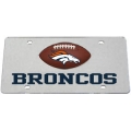Denver Broncos Football Silver Laser Cut License Plate