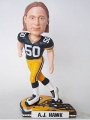 Green Bay Packers AJ Hawk Forever Collectibles Helmet Base Bobble Head