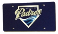 San Diego Padres Laser Cut/Mirrored Navy License Plate