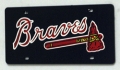 Atlanta Braves Laser Cut/Mirrored Navy License Plate