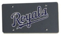 Kansas City Royals Laser Cut/Mirrored Black License Plate