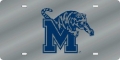 Memphis Tigers Silver Laser Cut License Plate