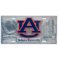 Auburn Tigers "AU" NCAA 3D Pewter License Plate