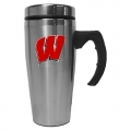 Wisconsin Badgers NCAA Stainless Steel Contemporary 18 oz. Travel Mug