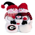 Georgia Bulldogs Table Top Snowman Family