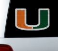 Miami Hurricanes NCAA Logo Glass Tatz ""Cutz"" Window Graphic/Decals