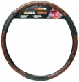 RoadPro 20" Comfort Grip Black Woodgrain Steering Wheel Cover