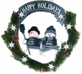 Seattle Seahawks 20" Team Holiday Snowman Wreath