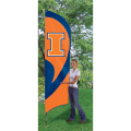Illinois Fighting Illini NCAA Applique & Embroidered 102" x 30" Tall Team Flag
