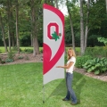 Ohio State Buckeyes NCAA Applique & Embroidered 102" x 30" Tall Team Flag