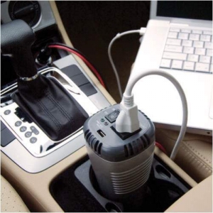 Schumacher 150 Watt Power Inverter Fits Cup Holders