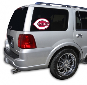 Cincinnati Reds MLB Logo ""Cutz"" One Way Glass Covering by Glass Tatz