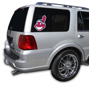 Cleveland Indians MLB Logo ""Cutz"" One Way Glass Covering by Glass Tatz