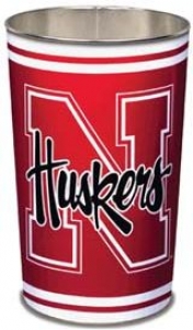 Nebraska Cornhuskers NCAA 15" Tapered Wastebasket