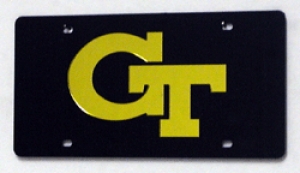 Georgia Tech Yellow Jackets Black Laser Cut License Plate