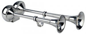 Wolo Manufacturing Model 125 "The Dominator" Dual Trumpet Stainless Steel Marine Grade 116dB Horn