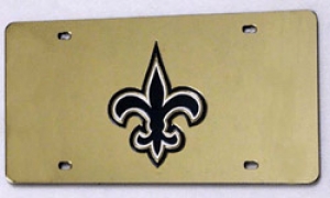 New Orleans Saints Gold Laser Cut License Plate