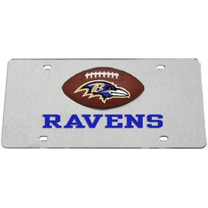 Baltimore Ravens Football Silver Laser Cut License Plate