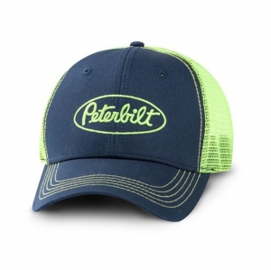 Peterbilt Motors Trucks Neon Green Mesh Snapback Cap