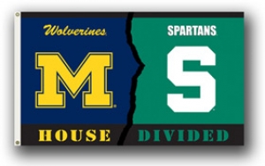 Michigan Wolverines / Michigan State Spartans Rivalry 3 x 5 Flag
