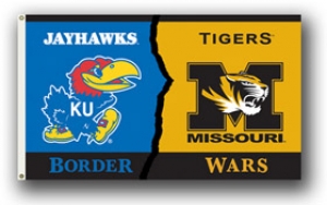 Kansas Jayhawks / Missouri Tigers Rivalry 3 x 5 Flag