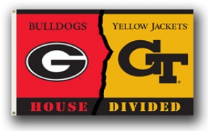 Georgia Tech / Georgia Bulldogs Rivalry 3 x 5 Flag