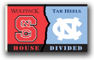 NC State Wolfpack / North Carolina Tar Heels Rivalry 3 x 5 Flag