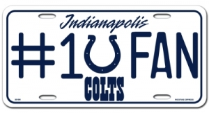 Indianapolis Colts #1 Fan Aluminum License Plate