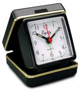 Equity Quartz Folding Travel Alarm Clock with Luminous Hands & Dots