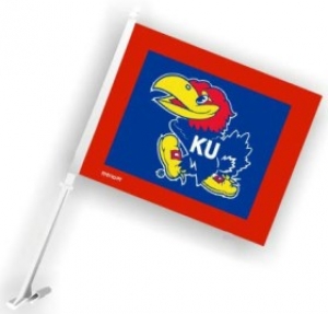 Kansas Jayhawks NCAA Car Flag