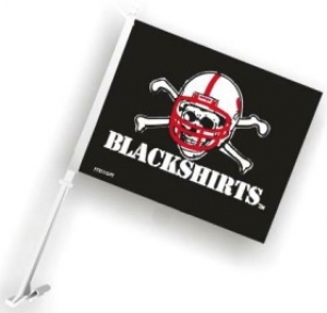 Nebraska Cornhuskers NCAA Black Shirts Car Flag