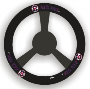 Boston Red Sox Leather Steering Wheel Cover