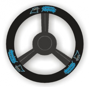 Carolina Panthers Leather Steering Wheel Cover