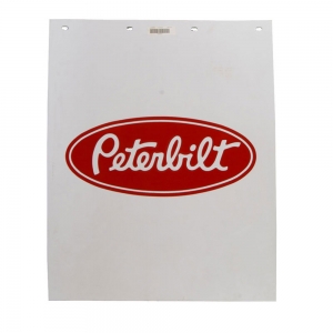 Peterbilt Motors 24" x 30" Heavy Duty 3/16" Thick Semi Truck White Mud Flaps