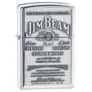 Zippo Jim Beam Pewter Emblem High Polish Chrome Finish Lighter - Indulgence Series