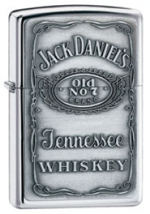 Zippo Jack Daniel's Pewter Label High Polish Chrome Finish Lighter - Indulgence Series
