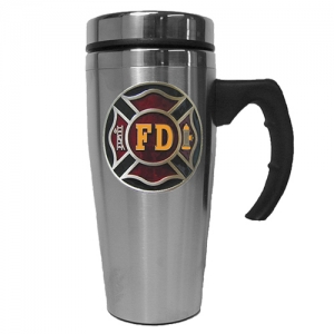 Stainless Steel Firefighter Logo Travel Mug