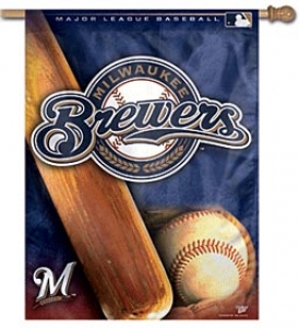 Milwaukee Brewers MLB 27" x 37" Vertical Outdoor Pole Flag
