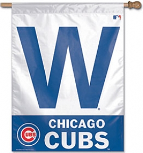 Chicago Cubs "W" MLB 27" x 37" Vertical Outdoor Flag