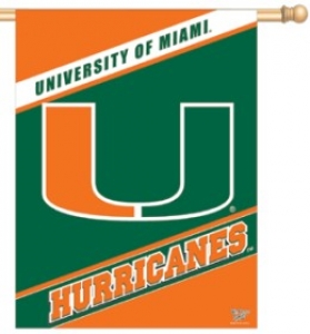 Miami Hurricanes 27" x 37" Vertical Outdoor Flag