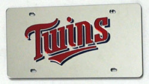 Minnesota Twins Laser Cut/Mirrored Silver License Plate