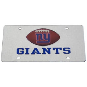New York Giants Football Silver Laser Cut/Mirrored License Plate