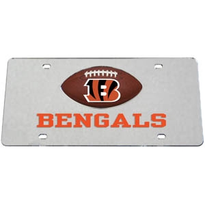 Cincinnati Bengals Football Silver Laser Cut License Plate