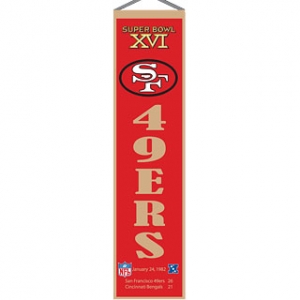 San Francisco 49ers NFL Wool 8" x 32" Heritage Banners