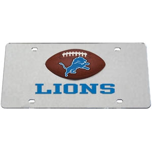 Detroit Lions Football Silver Laser Cut License Plate
