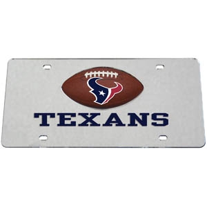 Houston Texans Football Silver Laser Cut License Plate